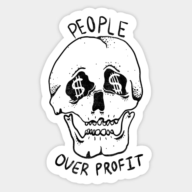 PEOPLE OVER PROFIT Sticker by TriciaRobinsonIllustration